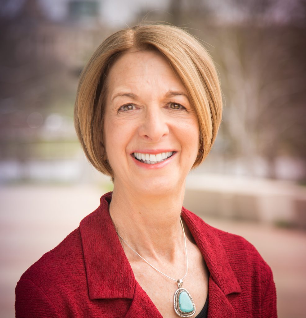 A portrait of Dr. Sue Curry, former dean of the University of Iowa College of Public Health.