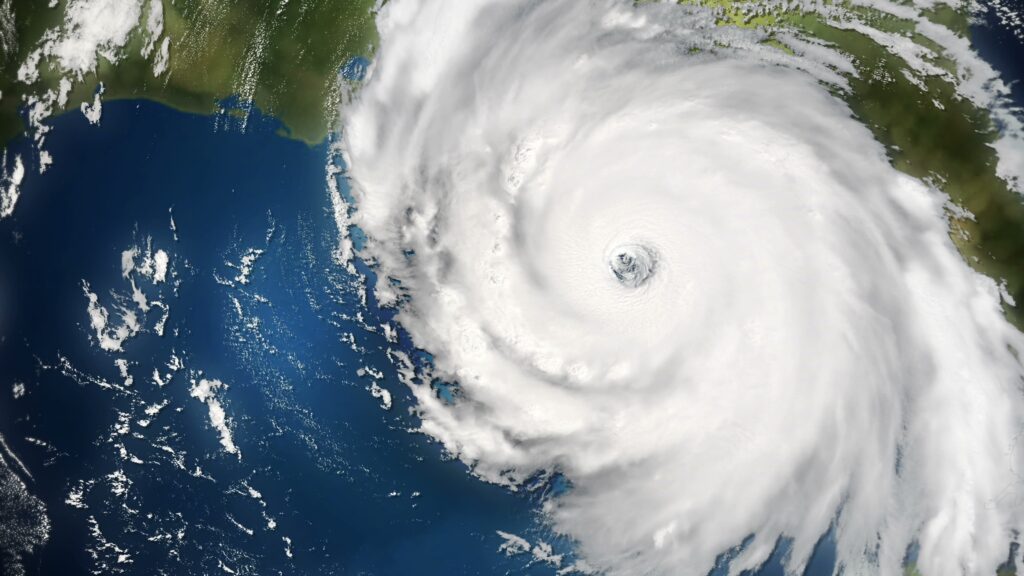 satellite view of hurricane storm