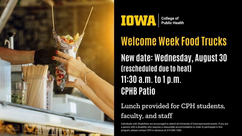 College of Public Health Welcome Week Food Trucks flyer