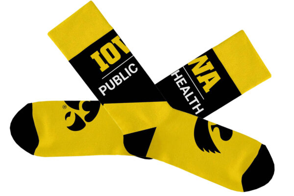 Iowa Public Health Hawkeye socks