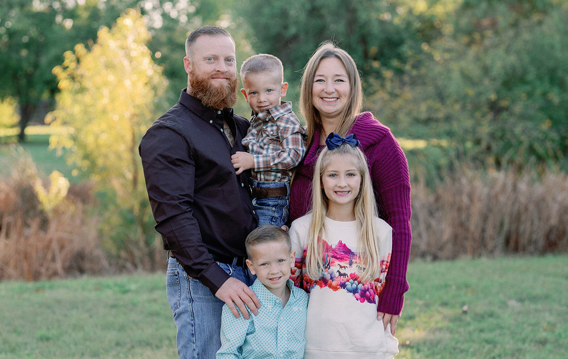 Biostatistics PhD graduate Lauren Mudd and family. Photo by Taylor Roberts